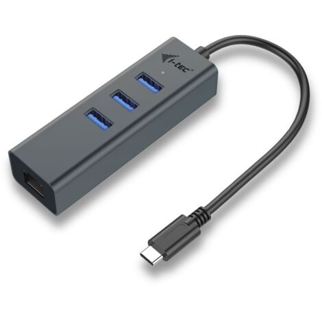 i-tec USB 3.0 Metal HUB 3 Port mit Gigabit LAN Adapter (C31METALG3HUB)