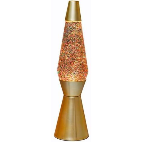 I-Total Lampara Lava 40Cm Cristal Glitter Base Oro
