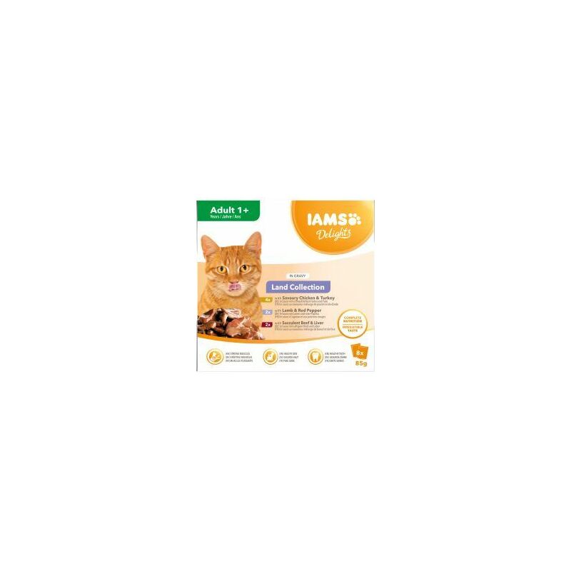 Spectrum - Iams Delights Adult Cat Land Collection In Gravy 8pk - 85g - 817402
