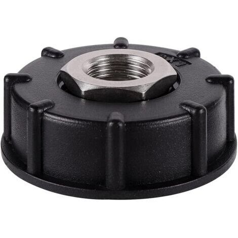IBC S60X6 adaptateur de réservoir d'eau filetage grossier avec raccord de tuyau raccords de bec de valve en acier inoxydable (1/2" Filetage intérieur)