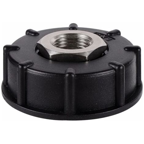 IBC S60X6 Adaptateur de réservoir d'eau Filetage Grossier avec raccord de Tuyau raccords de Bec de Valve en Acier Inoxydable (3/4" Filetage intérieur)
