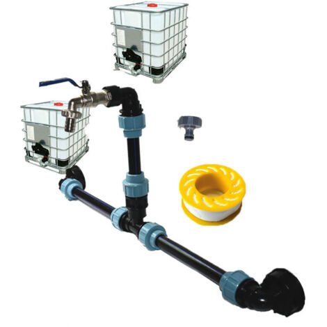 IBC-Schwanenhalsadapter: Mit 3/4 Zoll Hahnauslass IBC-Tankadapter, S60X6 Tonnen Fassadapter für Garten, Haus und Industrie MUMU