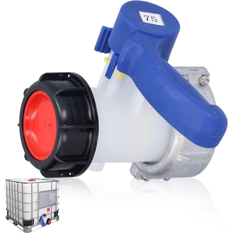 Kzq Válvula De Repuesto Para Tanque Ibc, Dn50, Rosca Gruesa De 75 Mm, Adaptador De Tanque De Agua De Aleación De Abs Y Aluminio, Para Tanque Ibc Y Bidones Químicos.