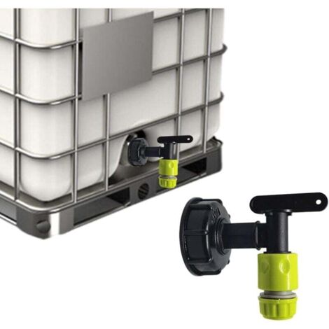 IBC-Tankhahn S60x6 IBC-Tankhahn, 3/4 Zoll IBC-Tankadapter, S60x6 IBC-Tankadapter Kunststoff, IBC-Tankhahnadapter für Gartenhahn