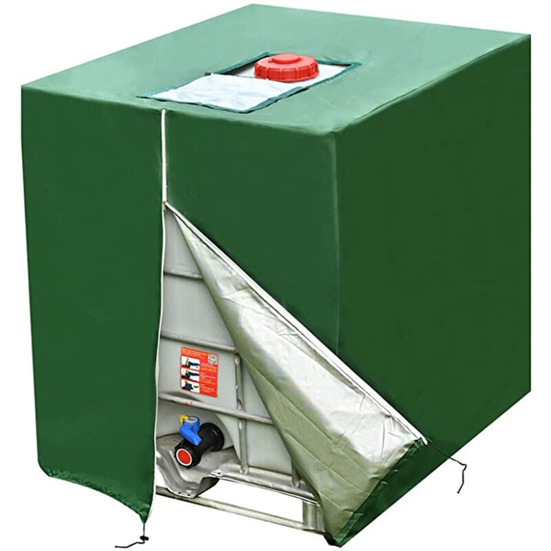 Ibc Tonneau Cover 1000L Outdoor Tank Cover Waterproof Dustproof Heat Insulation 120x100x116cm Green