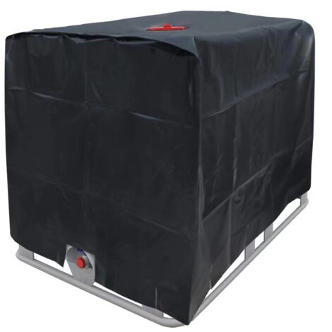 IBC-Wassertank-Schutzplane, 1000 l, Tonnenfass-Abdeckung, Oxford-Stoff, Staubschutzhülle, Behälterabdeckung für Regentonne, schwarz