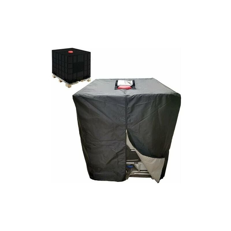 IBC Water Tank Cover 1000L Container Cover Water Tank Rainproof with Zipper Windproof Anti-UV Tear Resistant