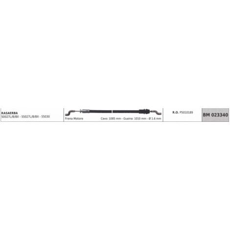 IBEA câble frein moteur tondeuse 50027L/B/BX câble 1085mm gaine 1010mm Ø 1,6mm