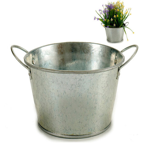 IBERGARDEN macetero asas zinc 20x27,5x10,5 cm , Macetero asas zinc 20 x 27,5 x 10,5 cmFabricado en zinc de alta calidadApto para decoraciónSe puede utlizar como barreño