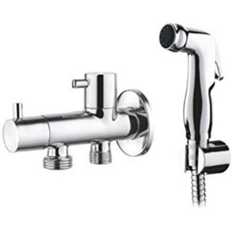 Ibergrif - Douche WC Set avec Flexible, Support, Douchette, Chromé