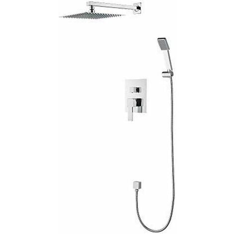 Ibergrif M20403 M20403-Supporto Soffione Doccia Muro in ABS, Porta Doccetta  Parete, Cromo, Argento