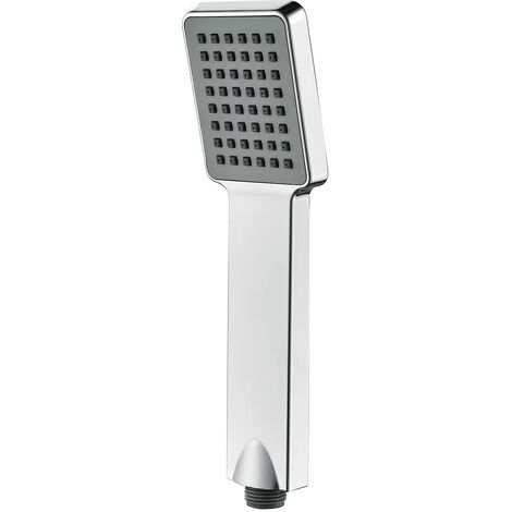 Ibergrif M20202 - Soffione Telefono Doccetta Quadrato, Testa Doccia, Cromo, Argento