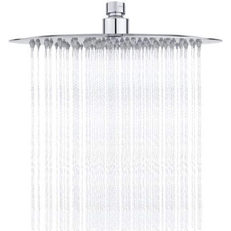 Ibergrif M20298 - Soffione Doccia a Pioggia, Docce Fisso, 10 Pollici, Cromo, Acciaio