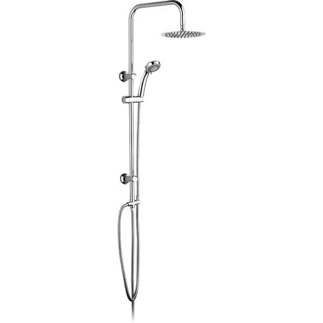 Ibergrif M20702 Sistema Docce con Deviatore, Colonna Doccia Senza Rubinetto, Cromo, Argento