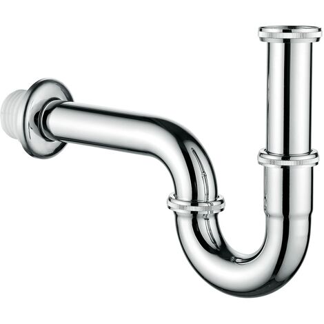 Ibergrif Sifone Lavabo Bagno Acciaio Inox 1 1/4" x 32mm, Scarico Universale con Guarnizione in Silicone, Sistema Anti-Odore e Anti-Intasamento, per Cucina e Lavello, M20506