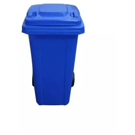 IBEROGARDEN  Contenedor con ruedas 120L  con mango antideslizante  Fácil transporte y durabilidad   color azul