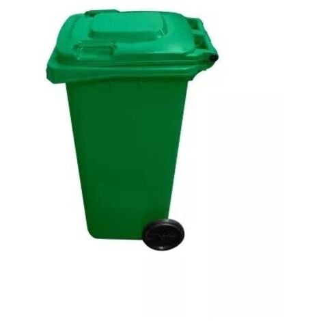 IBEROGARDEN  Contenedor con ruedas 360L  con mango antideslizante  Fácil transporte y durabilidad   color verde