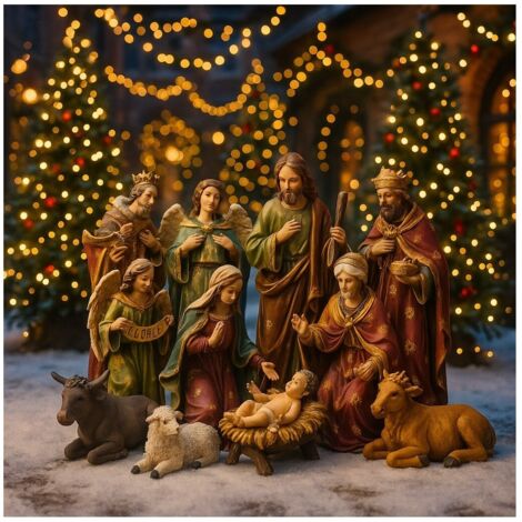 IBEROGARDEN  Nacimiento 11 Piezas 46 cm   Tradición y Elegancia en tu Navidad   Decoracion navideña