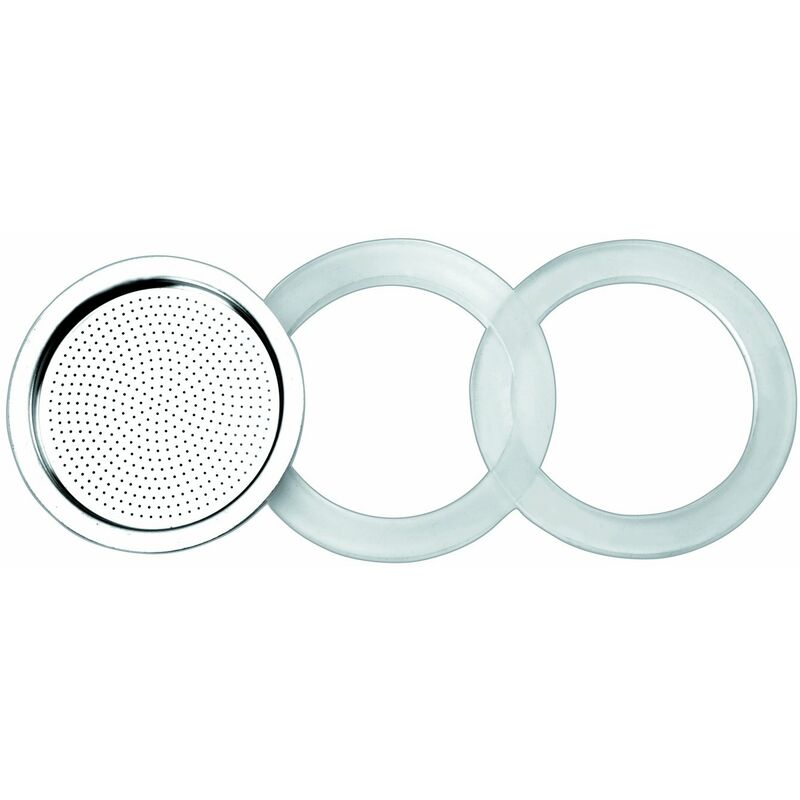 Image of 620353 - Accessori per caffettiera moka da 10 tazze, 1 filtro e 2 guarnizioni in silicone - Ibili