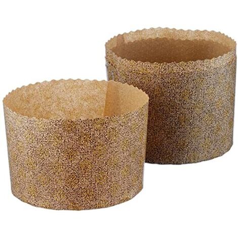 Ibili 746505, Stampi usa e getta per panettone, Marrone, un pacco con 5 pezzi