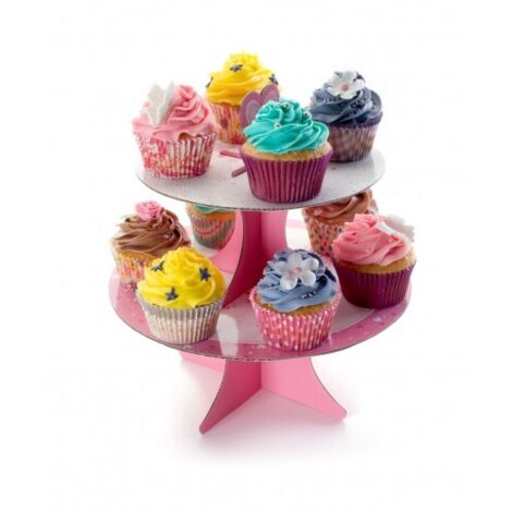ibili 8411922090284 Soporte para cupcakes rosa 25x26 cm