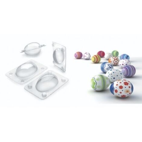 ibili Juego de 3 Moldes con Forma de Huevo Transparente