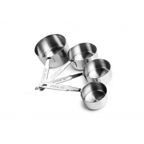 ibili Juego de tazas medidoras de plástico plateadas