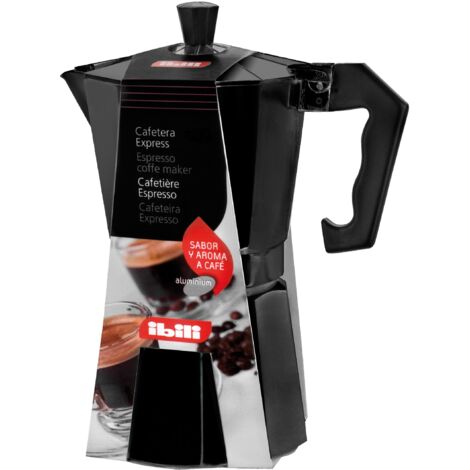IBILI Moka express Bahia nera, 1 tazza, 50 ml, alluminio