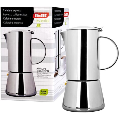 IBILI Moka express Essential, 10 tazze, 500 ml, acciaio inossidabile, adatta per l’induzione