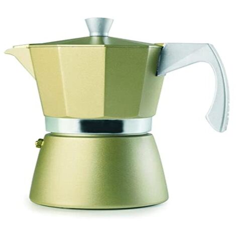 Caffettiera 3 tazze Bialetti color gialla e verde pastello in