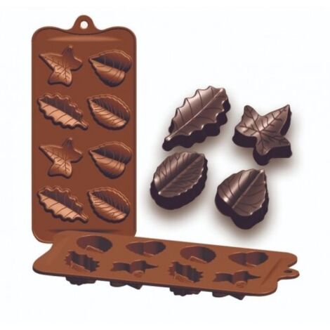 ibili Molde de Silicona Forma Hoja Marrón Flexible Cocina