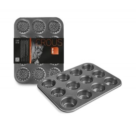 Ibili Molde para muffins plateado 12 cavidades 35 cm