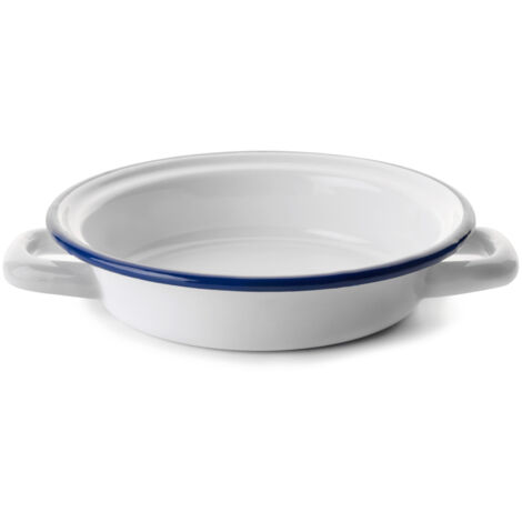 Ibili - Plat à œuf email blanc 14 cm