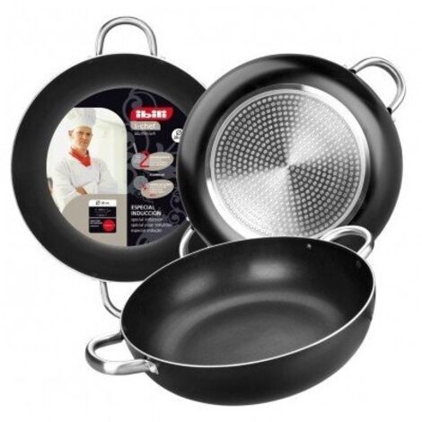 Ibili Sartén Profunda Plateada 40 cm Aluminio Ergonómica