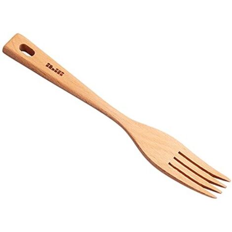 IBILI TENEDOR Madera 22 CM, Stainless Steel, Marrone