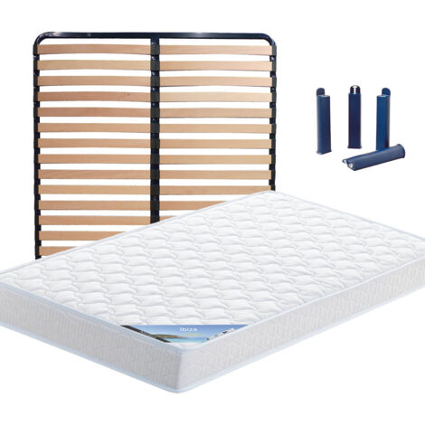 IBIZA - Pack Matelas + Lattes 140x190 + Pieds