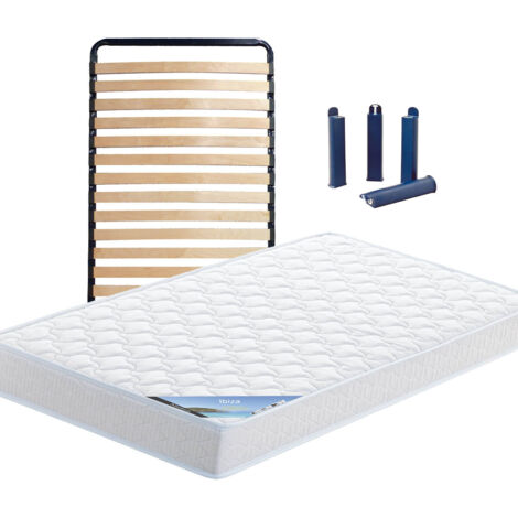 IBIZA - Pack Matelas + Lattes 80x190 + Pieds