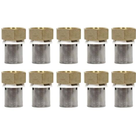 Ibp Bänninger – Lot de 10 raccords à sertir Ø16mm – Femelle écrou libre 1/2' (15/21) – Raccord PER pour installations sanitaires et chauffage