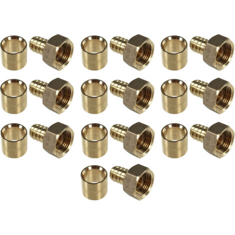 Ibp Bänninger – Lot de 10 raccords PER à glissement Ø16 – Femelle écrou libre 3/8' (12/17) – Raccordement rapide pour systèmes sanitaires et de chauffage