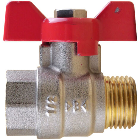 Ibp Bänninger – Vanne à sphère passage intégral 1/2' (15x21) – Corps laiton CW617N – Pression 25 bars – Norme ACS – Couleur rouge