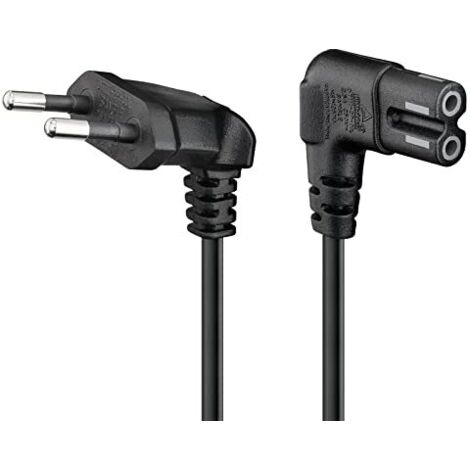 Ic intracom cavo alimentazione c7 con spine salvaspazio ad angolo 3mt nero 973543