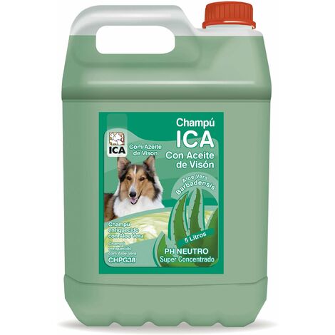 ICA CHPG38 Shampoo Speciale con Olio di Visone e Aloe Vera per Cani, PH Neutro, ammorbidisce e valorizza Il Pelo, 5 l