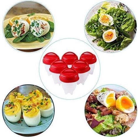 ICA-HOME - Cuiseur à oeufs en silicone 6pcs - Petits récipients en forme d\'oeuf cuisant des oeufs durs sans coquille