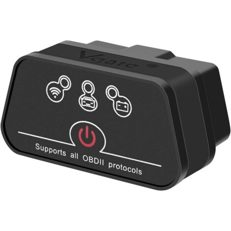 iCar 2 Wi-Fi OBD2 escáner Herramienta de escaneado Adaptador de Interfaz Herramienta de diagnóstico para iOS iPhone iPad, Android Tiempo de Reposo (Negro)
