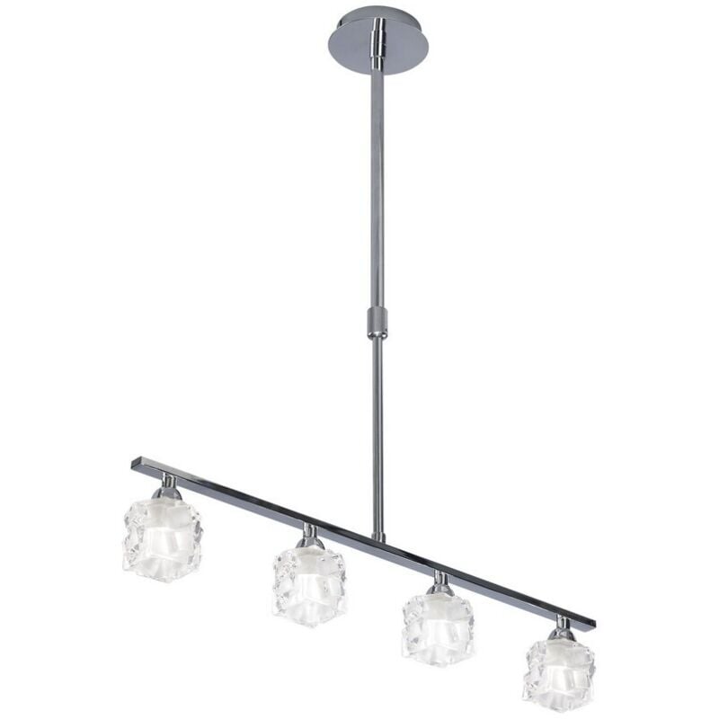 Inspired Mantra - Ice - Lámpara colgante de techo 4 luces G9 ECO Bar, cromo pulido