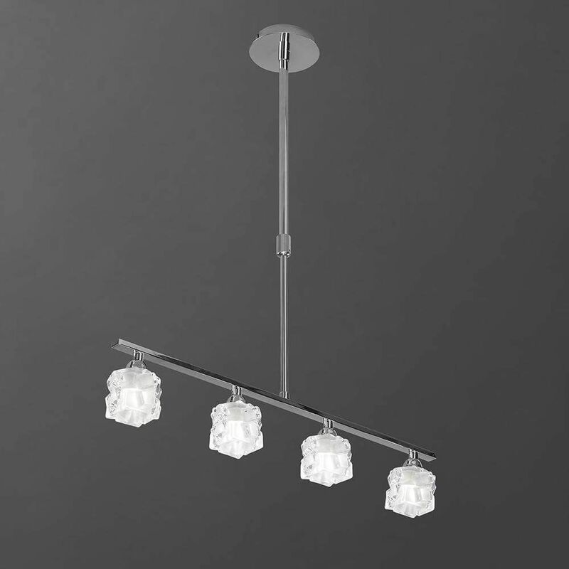 Image of 09-diyas - Ice pendant lamp 4 G9 eco Bar bulbs, polished chrome