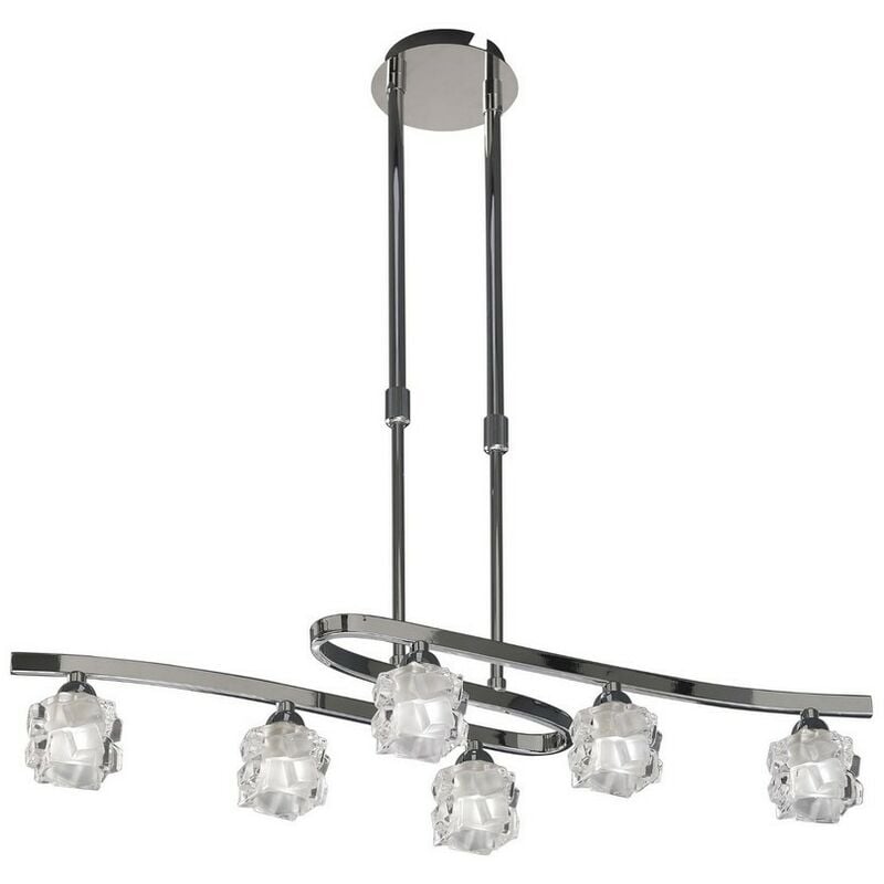 Inspired Mantra - Ice - Telescopic Semi Flush Convertible 6 Light G9 eco, Polished Chrome