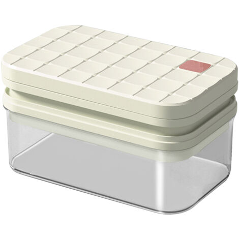 Ice Cube Tray 56 Grid 2 Layer Large Capacity Square Ice Cube Mold with Lid and Bin for Home Use