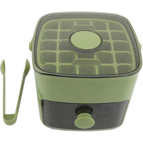 Ice Cube Tray ABS PP 48 Grids 2 Tray Easy Release Ice Cube Box with Lid Storage Bin for Freezer Green