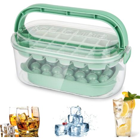 Ice cube tray with lid and container